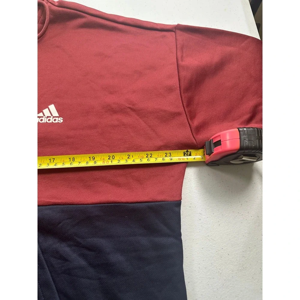 Adidas Mens Quarter Zip Hoodie Burgundy Navy Colorblock GD9027 Large